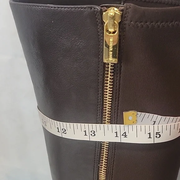 Michael Kors Stretch Leather Tall Boots In Brown Womens Size 8 - Picture 6 of 14